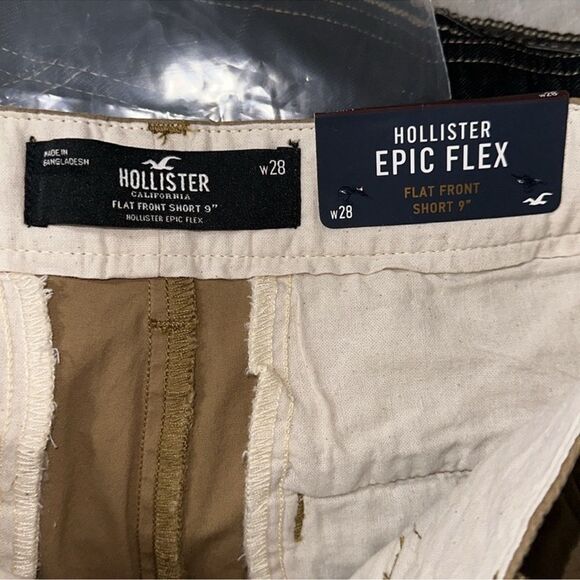 Hollister 28” Khaki Flat Front Epic Flex 9” Shorts - Picture 9 of 10